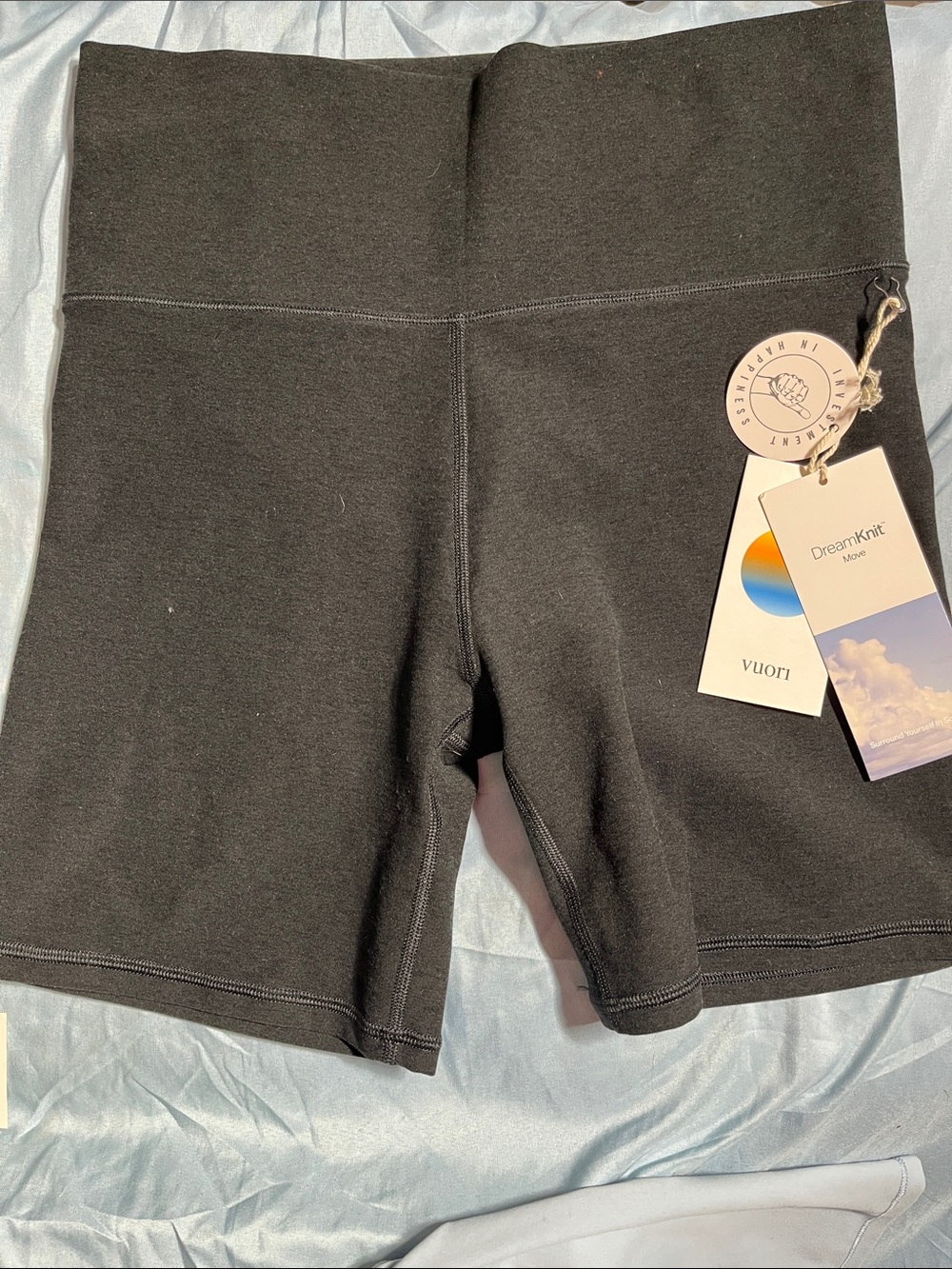 Vuori Black High-Rise DreamKnit Bike Shorts
